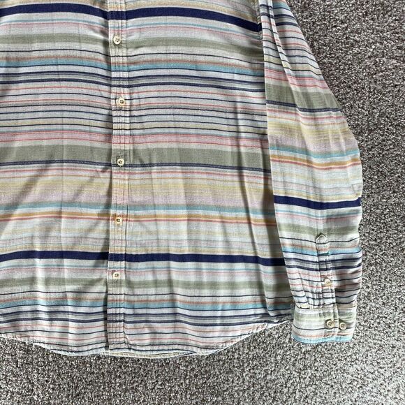 Carbon 2 Cobalt Shirt Adult Large Striped Cotton Button Up Preppy Casual Mens - Picture 4 of 11